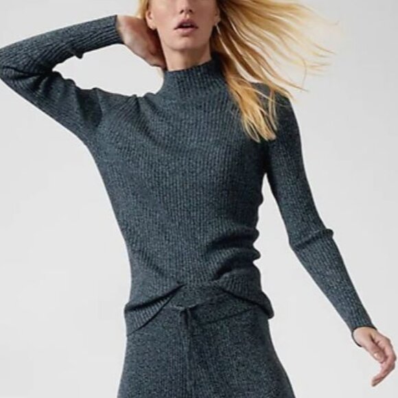 Athleta Sweaters - Athleta Size XL Reverie Mock Neck Sweater Navy